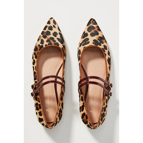 Anthropologie Shoes - Anthropologie Leopard Print Pointed Mary Jane Flats - Tan, Black, Brown